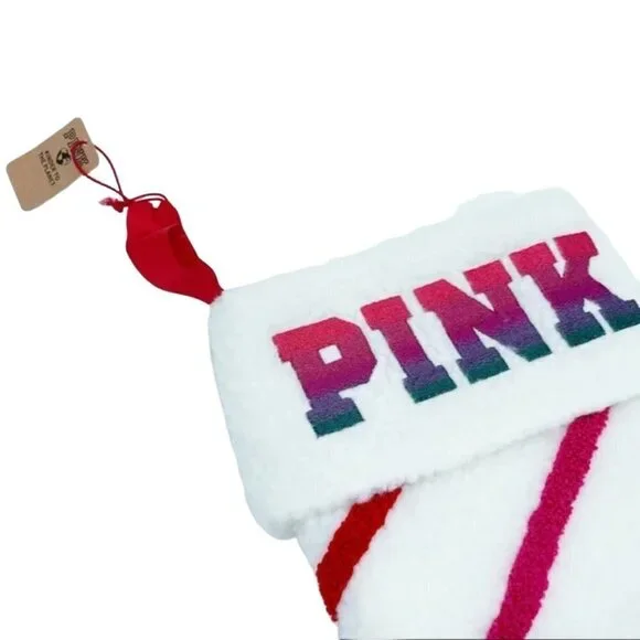 pink Limited Edition Sherpa Striped Christmas Stocking - Picture 3 of 9